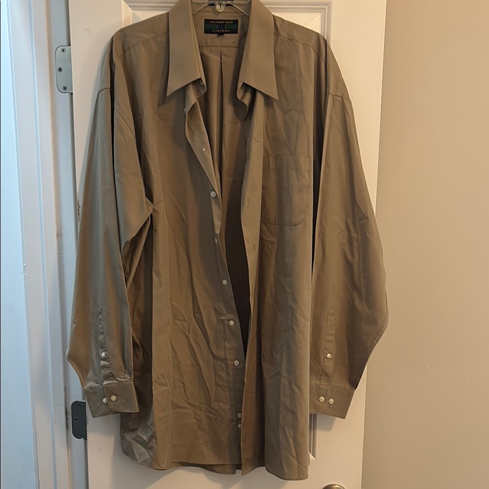 Men's Tan/Brown Button Down Shirt